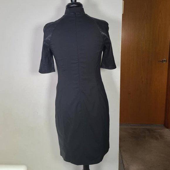 Ralph Lauren Black Label Leather Sleeve Dress - Picture 3 of 10